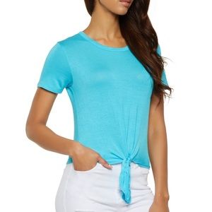 Tie Front Short Sleeve Top
